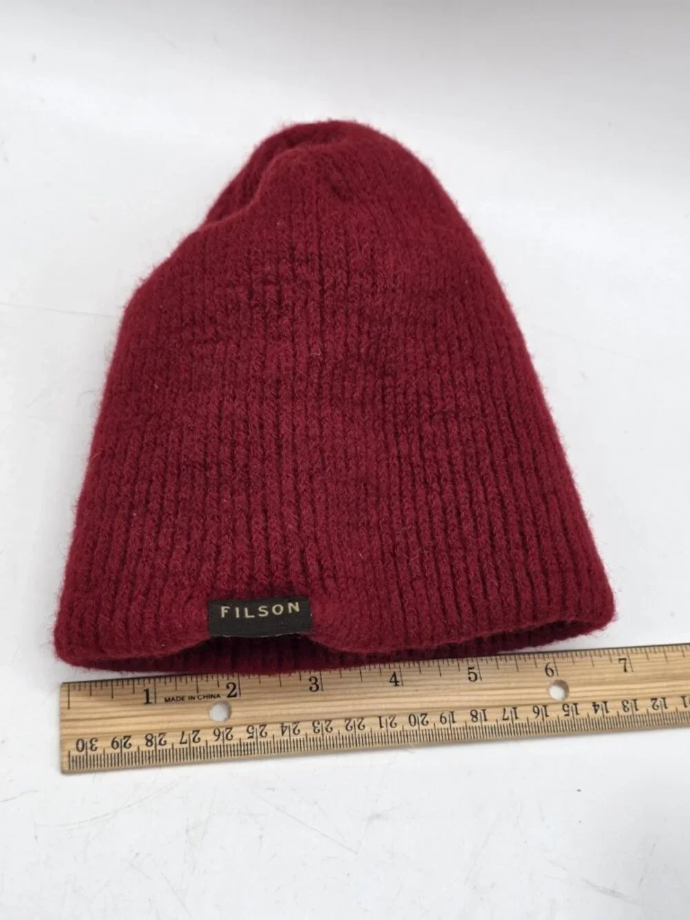 Filson Watch Red 100% Wool Cap Hat Beanie Child 14